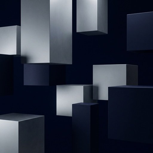 Portfolio Intelligence: abstract grey blocks under recomposition, the build, buy, bundle or kill layer of the Stack